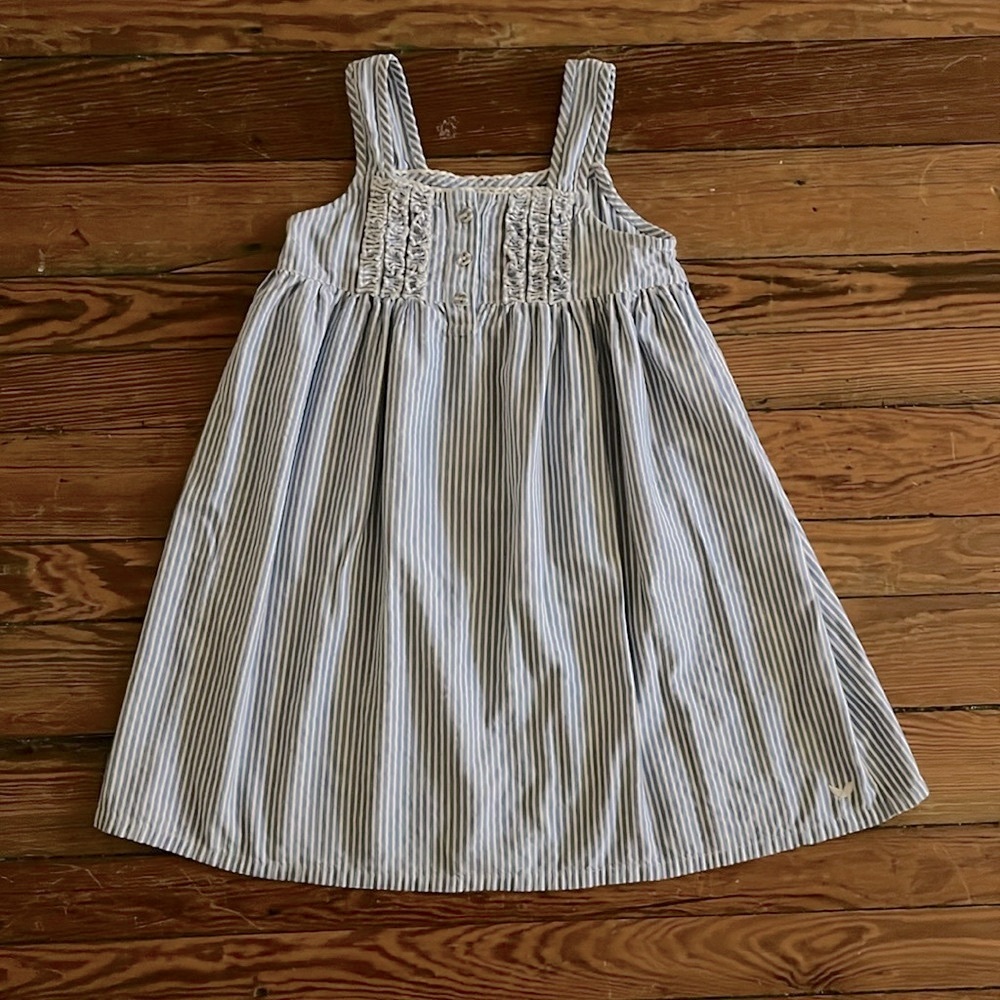 Petite Plume girls cotton nightgown dress, seersucker